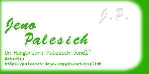 jeno palesich business card